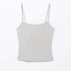 Pointelle Strap Top – Grey Melange Pointelle Strap Top – Grey Melange