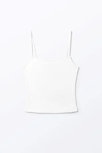 Pointelle Strap Top – Off-White