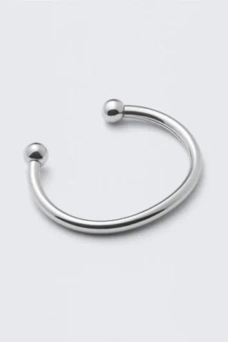 Polished Open Cuff Bracelet – Silver
