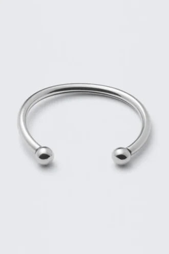 Polished Open Cuff Bracelet – Silver