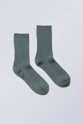 Pond Ribbed Socks – Dark Turquoise