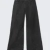 Poser Regular Waist Loose Wide Jeans – Extra Black Rinse | Cheap Monday Gb