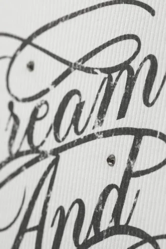 Printed Fitted Tank Top – White – Dream & Dazzle