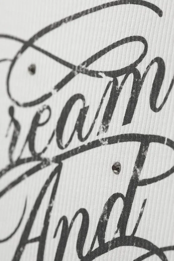 Printed Fitted Tank Top – White – Dream & Dazzle Printed Fitted Tank Top – White – Dream & Dazzle