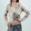 Printed Hooded Stud Top – Dusty Mole Printed Hooded Stud Top – Dusty Mole