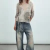 Printed Hooded Stud Top – Dusty Mole Printed Hooded Stud Top – Dusty Mole