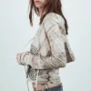 Printed Hooded Stud Top – Dusty Mole Printed Hooded Stud Top – Dusty Mole