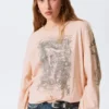 Printed Long-Sleeved Cotton T-Shirt – Printed Light Pink Printed Long-Sleeved Cotton T-Shirt – Printed Light Pink