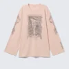 Printed Long-Sleeved Cotton T-Shirt – Printed Light Pink Printed Long-Sleeved Cotton T-Shirt – Printed Light Pink