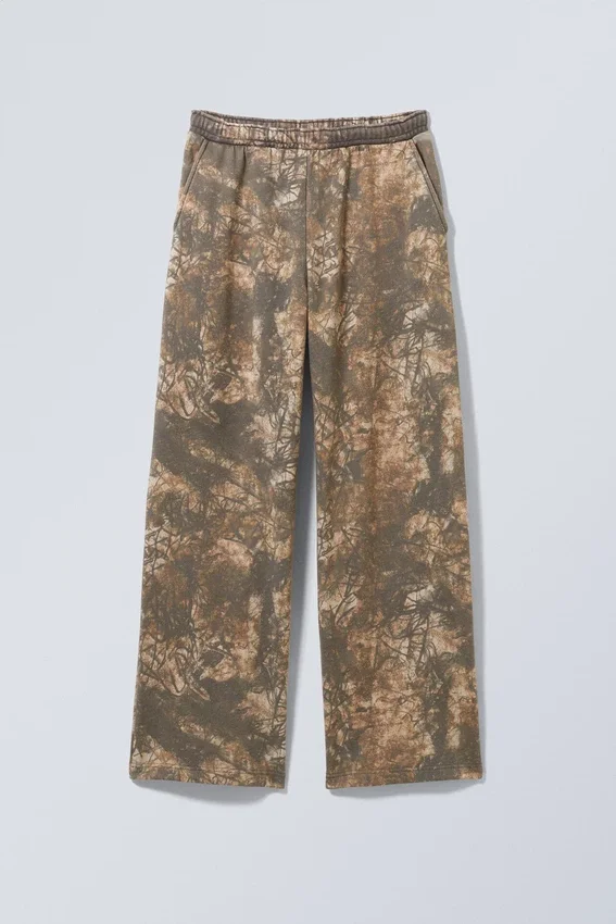 Printed Loose Fit Sweatpants – Khaki – Woodland Printed Loose Fit Sweatpants – Khaki – Woodland