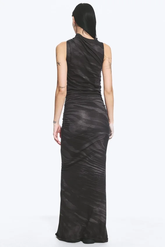 Printed Maxi Dress – Black – Zebra Printed Maxi Dress – Black – Zebra