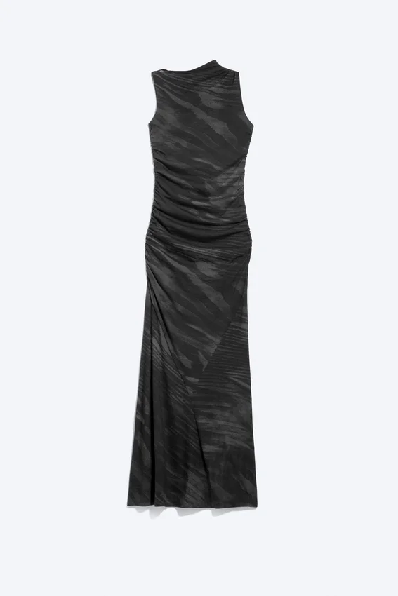 Printed Maxi Dress – Black – Zebra Printed Maxi Dress – Black – Zebra