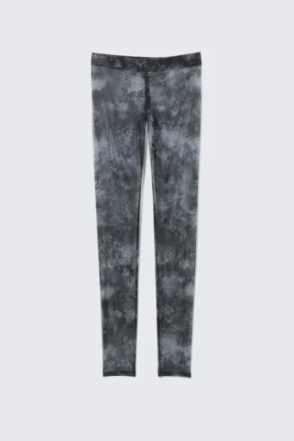 Printed Mesh Leggings – Black Baroque Print