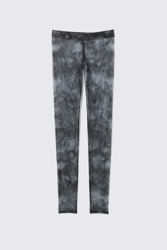 Printed Mesh Leggings – Black Baroque Print Printed Mesh Leggings – Black Baroque Print