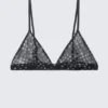 Printed Mesh Triangle Bra – Black – Dots Printed Mesh Triangle Bra – Black – Dots