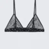 Printed Mesh Triangle Bra – Black – Dots Printed Mesh Triangle Bra – Black – Dots