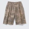 Printed Oversized Knee-Length Terry Shorts – Kahki – Rustic Terrain Printed Oversized Knee-Length Terry Shorts – Kahki – Rustic Terrain