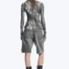 Printed Slim Fit Long-Sleeved Top – Black – Crocodile Print Printed Slim Fit Long-Sleeved Top – Black – Crocodile Print