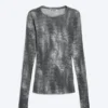 Printed Slim Fit Long-Sleeved Top – Black – Crocodile Print Printed Slim Fit Long-Sleeved Top – Black – Crocodile Print
