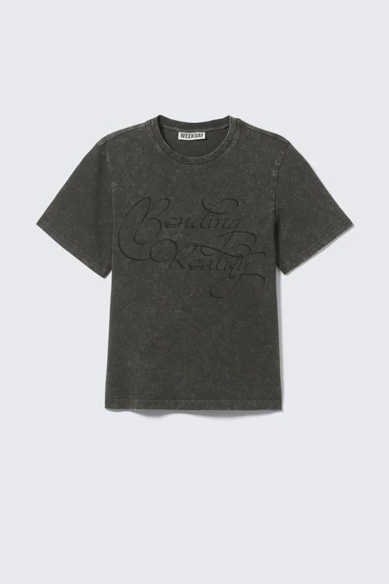 Printed Slim-Fit T-Shirt – Dark Grey – Bending Reality Printed Slim-Fit T-Shirt – Dark Grey – Bending Reality