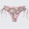 Printed Tie-Side Bikini Bottoms – Pink Tiger-Striped Printed Tie-Side Bikini Bottoms – Pink Tiger-Striped