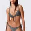 Printed Triangle Bikini Top – Dark Grey – Glitter Printed Triangle Bikini Top – Dark Grey – Glitter