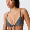 Printed Triangle Bikini Top – Dark Grey – Glitter Printed Triangle Bikini Top – Dark Grey – Glitter
