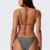 Printed Triangle Bikini Top – Dark Grey – Glitter Printed Triangle Bikini Top – Dark Grey – Glitter