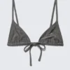 Printed Triangle Bikini Top – Dark Grey – Glitter Printed Triangle Bikini Top – Dark Grey – Glitter
