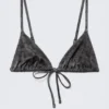 Printed Triangle Bikini Top – Printed Dark Grey Printed Triangle Bikini Top – Printed Dark Grey