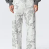 Printed Wide-Leg Pull-On Trousers – White – Camo Printed Wide-Leg Pull-On Trousers – White – Camo