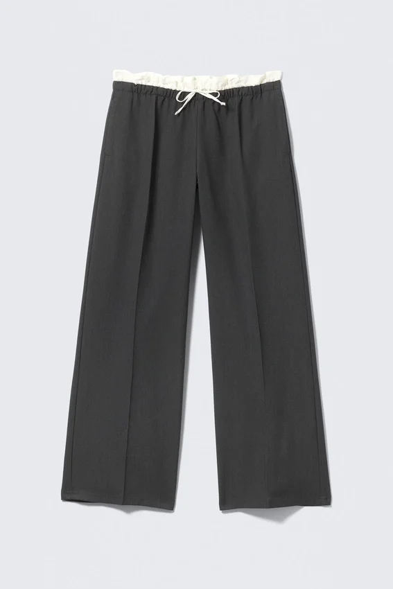 Pull-On Mid-Rise Suiting Trousers – Dark Grey Pull-On Mid-Rise Suiting Trousers – Dark Grey