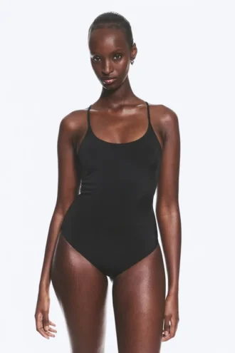 Racer Back Swimsuit – Black