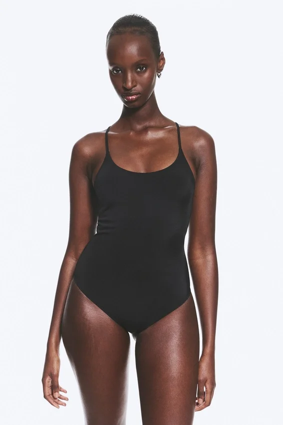 Racer Back Swimsuit – Black Racer Back Swimsuit – Black