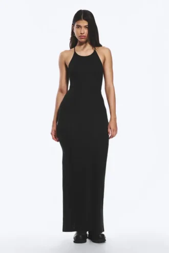 Racerback Jersey Maxi Dress – Black