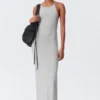 Racerback Jersey Maxi Dress – Grey Melange Racerback Jersey Maxi Dress – Grey Melange
