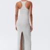 Racerback Jersey Maxi Dress – Grey Melange Racerback Jersey Maxi Dress – Grey Melange