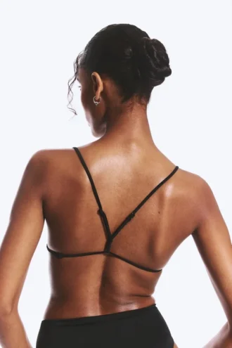 Racerback Triangle Bikini Top – Black