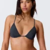 Racerback Triangle Bikini Top – Dark Blue Shimmer Racerback Triangle Bikini Top – Dark Blue Shimmer