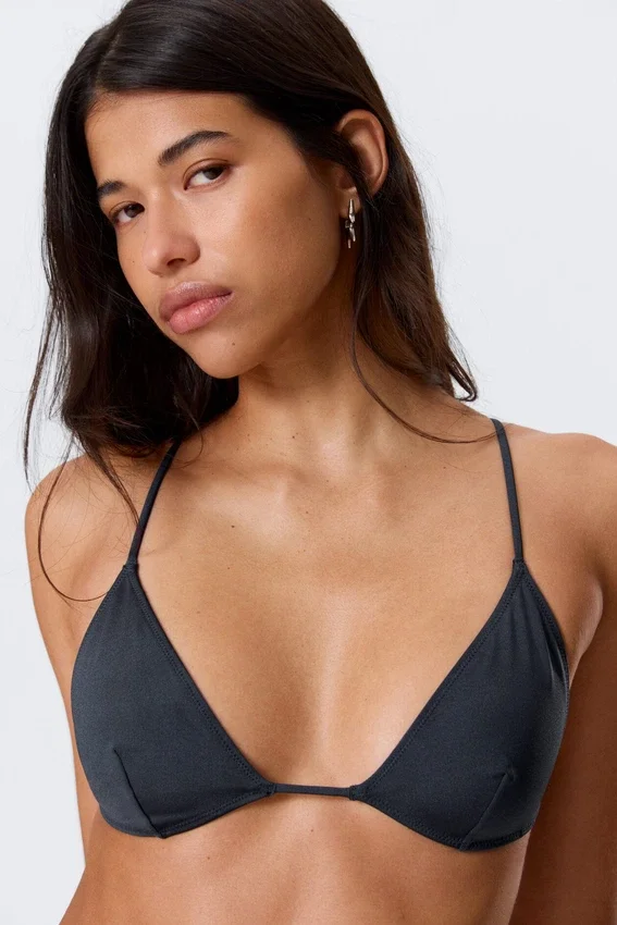 Racerback Triangle Bikini Top – Dark Blue Shimmer Racerback Triangle Bikini Top – Dark Blue Shimmer