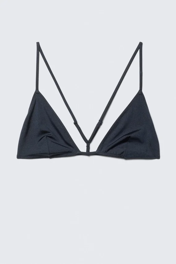 Racerback Triangle Bikini Top – Dark Blue Shimmer Racerback Triangle Bikini Top – Dark Blue Shimmer