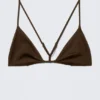 Racerback Triangle Bikini Top – Dark Brown Racerback Triangle Bikini Top – Dark Brown