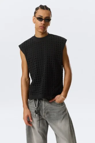 Rael Kade Laser Cut Tank Top – Black