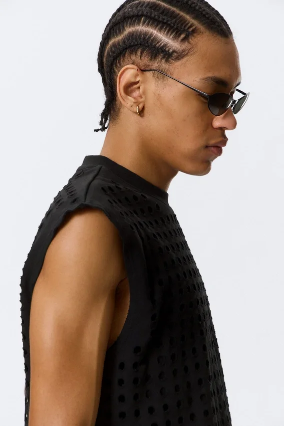 Rael Kade Laser Cut Tank Top – Black Rael Kade Laser Cut Tank Top – Black