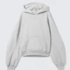 Raglan-Sleeved Boxy Hoodie – Grey Melange Raglan-Sleeved Boxy Hoodie – Grey Melange