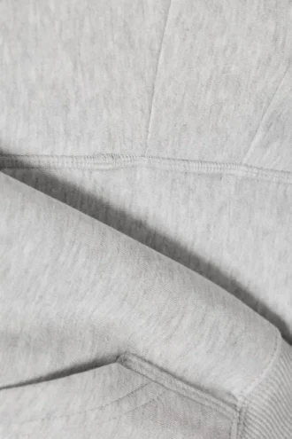 Raglan-Sleeved Boxy Hoodie – Grey Melange