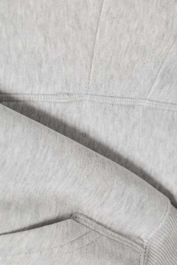 Raglan-Sleeved Boxy Hoodie – Grey Melange Raglan-Sleeved Boxy Hoodie – Grey Melange