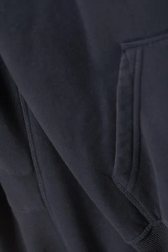 Raglan-Sleeved Boxy Hoodie – Washed Dark Navy Blue