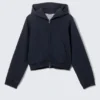 Raglan-Sleeved Cutline Zip Hoodie – Dark Blue Raglan-Sleeved Cutline Zip Hoodie – Dark Blue