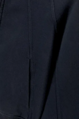 Raglan-Sleeved Cutline Zip Hoodie – Dark Blue